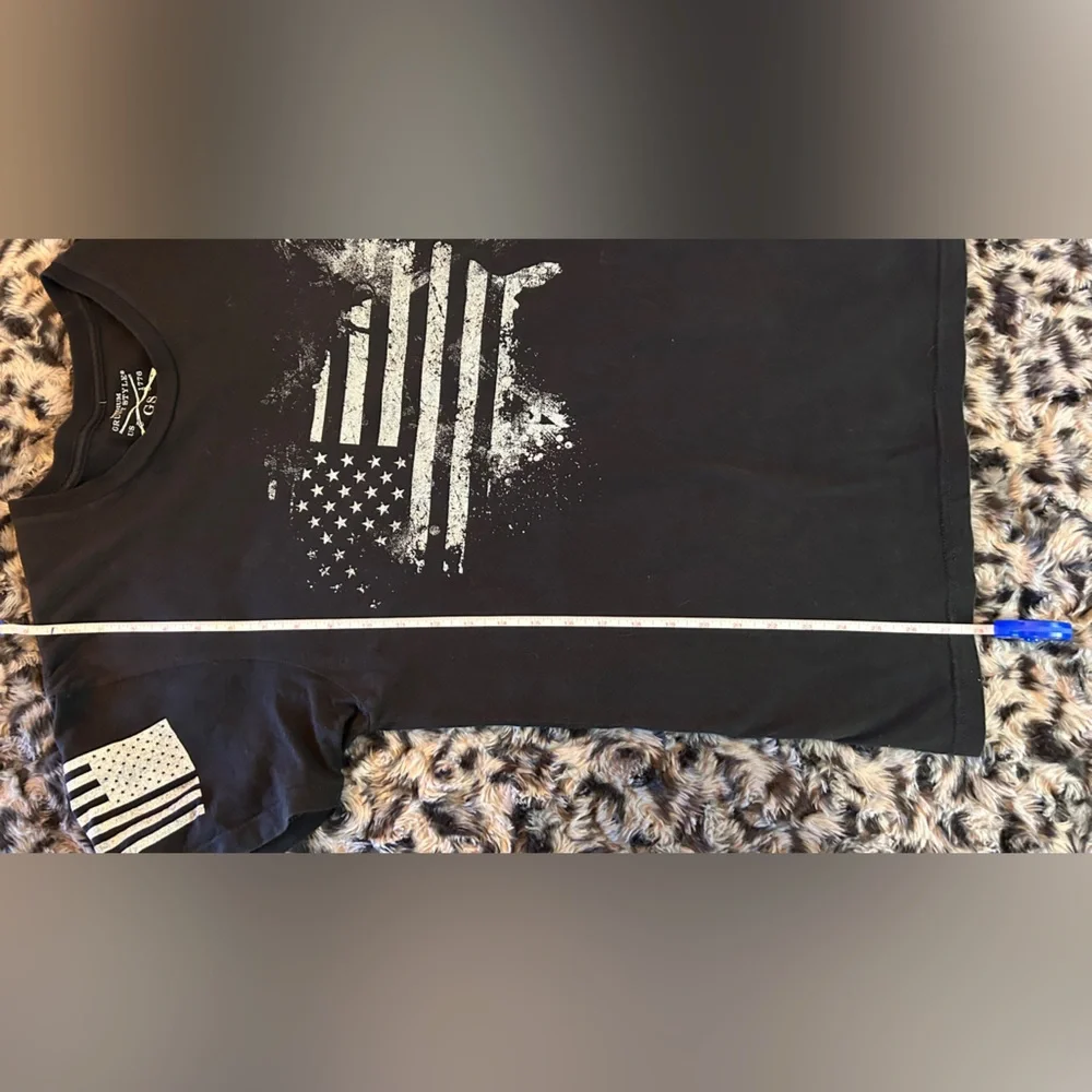 GRUNT STYLE medium T-shirt with distressed  flag - Picture 12 of 14